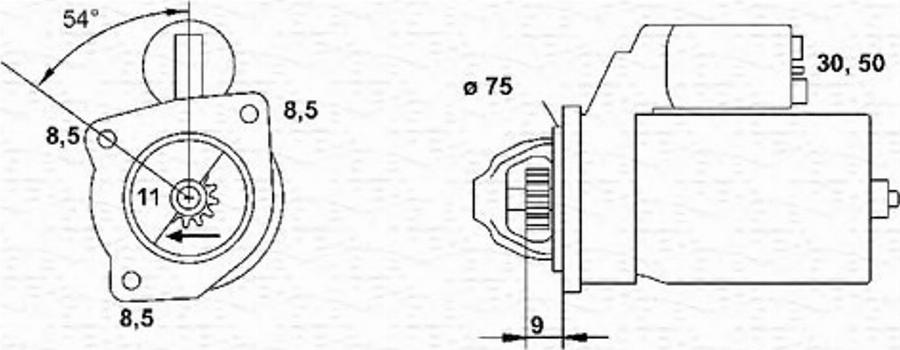 Magneti Marelli 943251111010 - Käynnistinmoottori inparts.fi