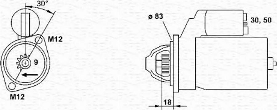 Magneti Marelli 943251333010 - Käynnistinmoottori inparts.fi