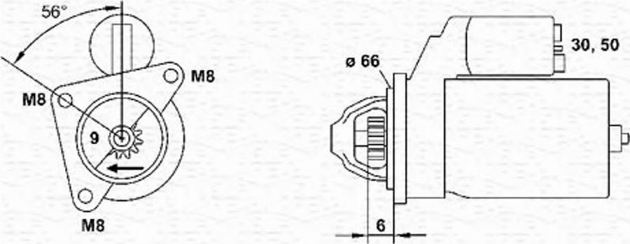 Magneti Marelli 943253104010 - Käynnistinmoottori inparts.fi