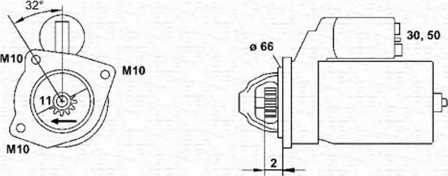 Magneti Marelli 943253105010 - Käynnistinmoottori inparts.fi