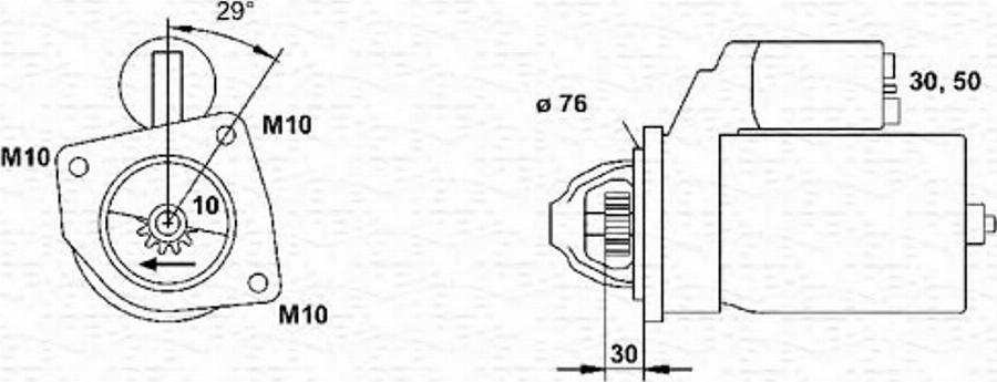 Magneti Marelli 943253103010 - Käynnistinmoottori inparts.fi