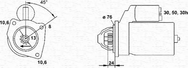 Magneti Marelli 943253136010 - Käynnistinmoottori inparts.fi