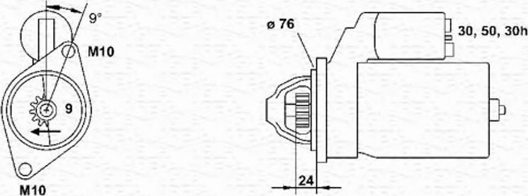 Magneti Marelli 943253133010 - Käynnistinmoottori inparts.fi