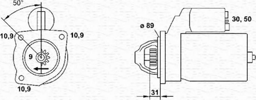 Magneti Marelli 943252071010 - Käynnistinmoottori inparts.fi