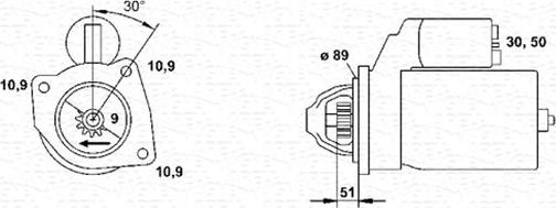 Magneti Marelli 943252244010 - Käynnistinmoottori inparts.fi