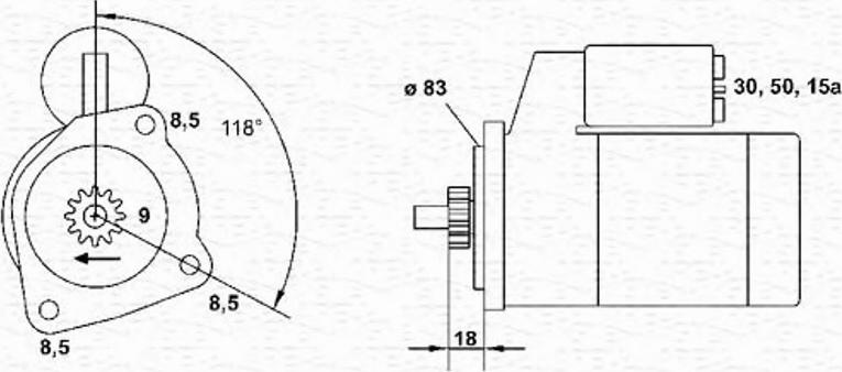 Magneti Marelli 943221334010 - Käynnistinmoottori inparts.fi