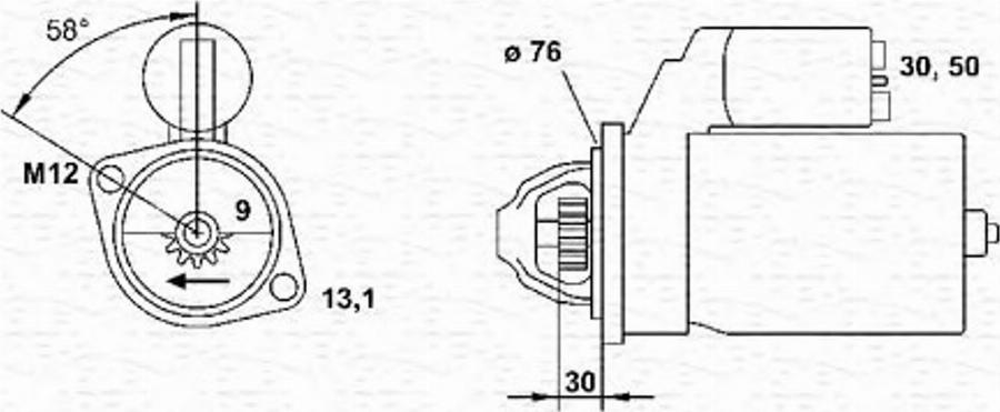 Magneti Marelli 943223438010 - Käynnistinmoottori inparts.fi