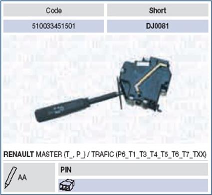 Magneti Marelli 510033451501 - Kytkin, ohjausakseli inparts.fi