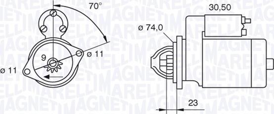 Magneti Marelli 063521090350 - Käynnistinmoottori inparts.fi