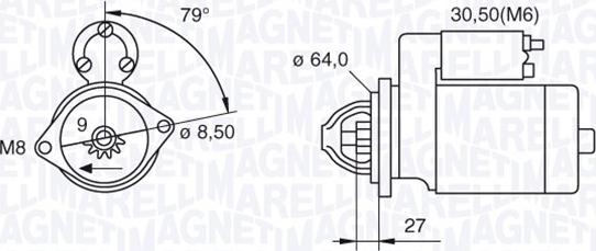 Magneti Marelli 063521074370 - Käynnistinmoottori inparts.fi