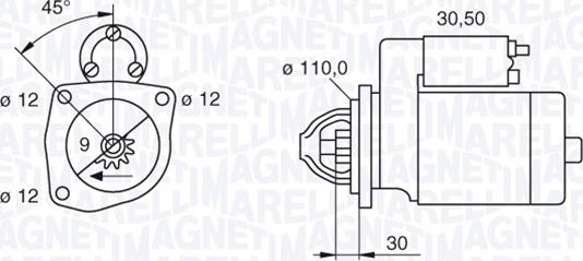 Magneti Marelli 063522300070 - Käynnistinmoottori inparts.fi