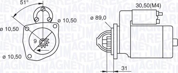 Magneti Marelli 063522310050 - Käynnistinmoottori inparts.fi