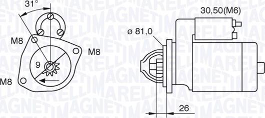 Magneti Marelli 063522230130 - Käynnistinmoottori inparts.fi