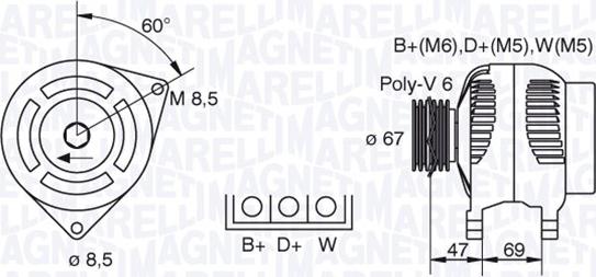 Magneti Marelli 063321347010 - Laturi inparts.fi