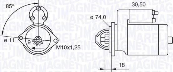 Magneti Marelli 063280049010 - Käynnistinmoottori inparts.fi