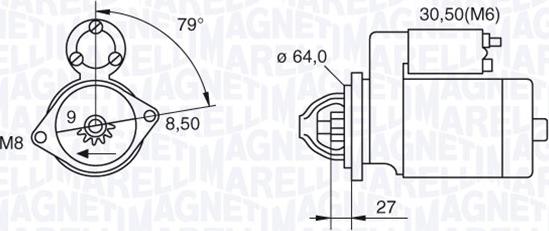 Magneti Marelli 063280045010 - Käynnistinmoottori inparts.fi