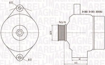 Magneti Marelli 063731952010 - Laturi inparts.fi