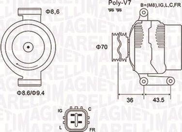 Magneti Marelli 063731980010 - Laturi inparts.fi