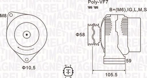 Magneti Marelli 063732069010 - Laturi inparts.fi