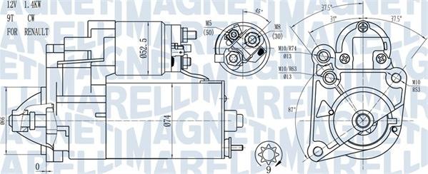 Magneti Marelli 063720784010 - Käynnistinmoottori inparts.fi