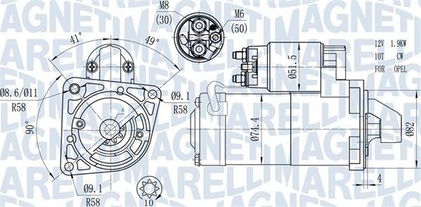 Magneti Marelli 063721428010 - Käynnistinmoottori inparts.fi