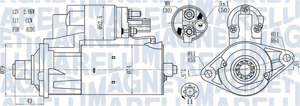 Magneti Marelli 063721584010 - Käynnistinmoottori inparts.fi