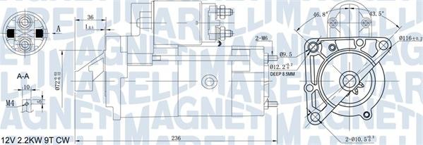 Magneti Marelli 063721160010 - Käynnistinmoottori inparts.fi