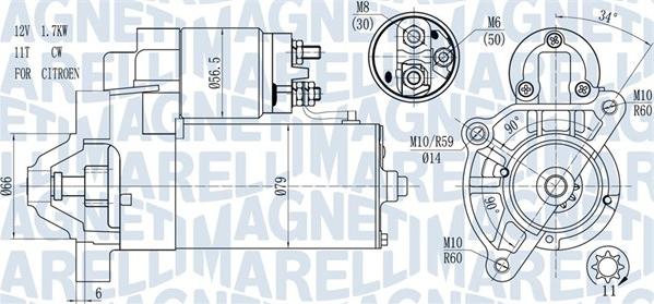 Magneti Marelli 063721177010 - Käynnistinmoottori inparts.fi