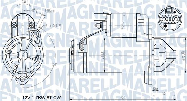 Magneti Marelli 063721365010 - Käynnistinmoottori inparts.fi