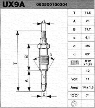 Magneti Marelli 062500100304 - Hehkutulppa inparts.fi