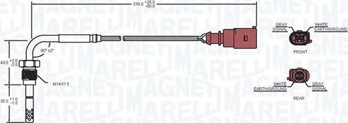 Magneti Marelli 172000019010 - Tunnistin, pakokaasulämpötila inparts.fi