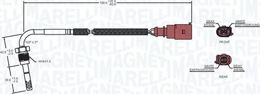 Magneti Marelli 172000011010 - Tunnistin, pakokaasulämpötila inparts.fi