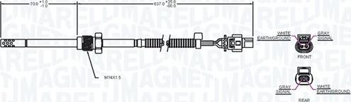 Magneti Marelli 172000035010 - Tunnistin, pakokaasulämpötila inparts.fi