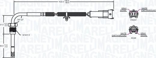 Magneti Marelli 172000077010 - Tunnistin, pakokaasulämpötila inparts.fi