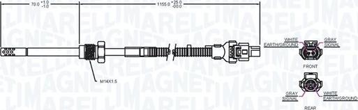 Magneti Marelli 172000195010 - Tunnistin, pakokaasulämpötila inparts.fi