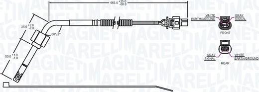 Magneti Marelli 172000147010 - Tunnistin, pakokaasulämpötila inparts.fi