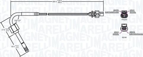 Magneti Marelli 172000119010 - Tunnistin, pakokaasulämpötila inparts.fi