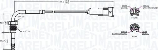 Magneti Marelli 172000207010 - Tunnistin, pakokaasulämpötila inparts.fi