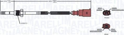 Magneti Marelli 172000229010 - Tunnistin, pakokaasulämpötila inparts.fi