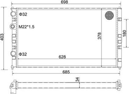 Magneti Marelli 359000300360 - Jäähdytin,moottorin jäähdytys inparts.fi