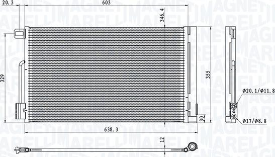 Magneti Marelli 350203611000 - Lauhdutin, ilmastointilaite inparts.fi