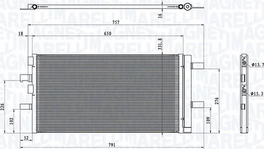 Magneti Marelli 350203100300 - Lauhdutin, ilmastointilaite inparts.fi