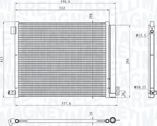 Magneti Marelli 350203101400 - Lauhdutin, ilmastointilaite inparts.fi