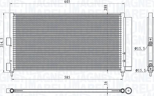 Magneti Marelli 350203881000 - Lauhdutin, ilmastointilaite inparts.fi