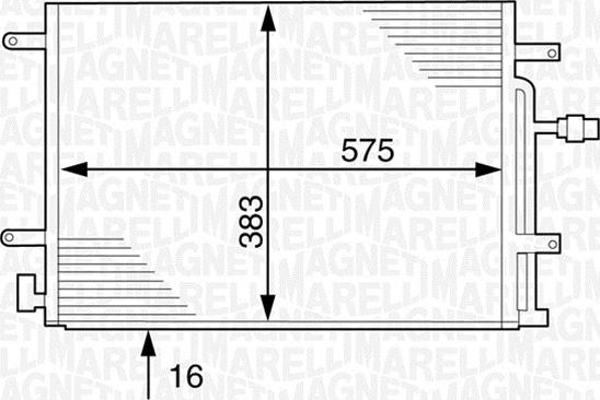 Magneti Marelli 350203231000 - Lauhdutin, ilmastointilaite inparts.fi