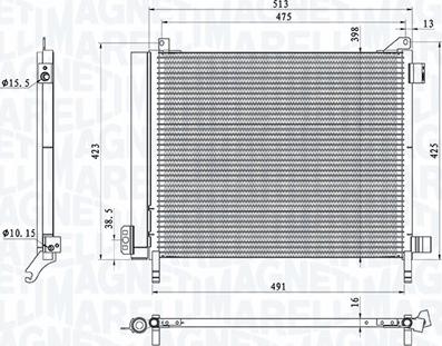 Magneti Marelli 350203793000 - Lauhdutin, ilmastointilaite inparts.fi