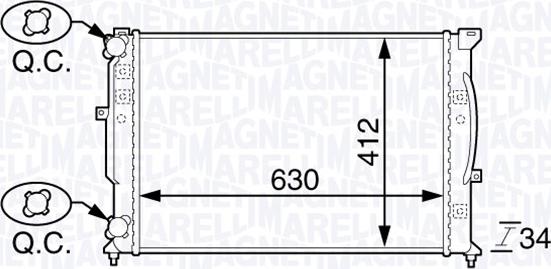 Magneti Marelli 350213144100 - Jäähdytin,moottorin jäähdytys inparts.fi