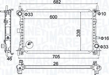 Magneti Marelli 350213159900 - Jäähdytin,moottorin jäähdytys inparts.fi