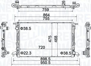 Magneti Marelli 350213154900 - Jäähdytin,moottorin jäähdytys inparts.fi