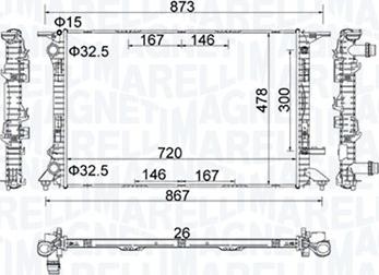 Magneti Marelli 350213152100 - Jäähdytin,moottorin jäähdytys inparts.fi